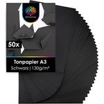 OfficeTree 50 x Tonpapier Schwarz A3 130g - Schwarzes Tonpapier A3 - Bastelpapier Schwarz - Tonzeichenpapier A3 Schwarz zum Basteln & Malen & Drucken - Preisvergleich