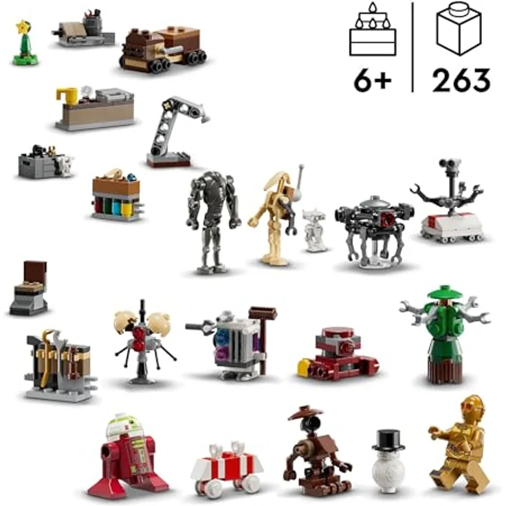 LEGO Star Wars Adventskalender 2025 (75418), mit beliebten Charakteren und Mini-Modellen zur kreativen Gestaltung der Droidenschmiede – Bild 2