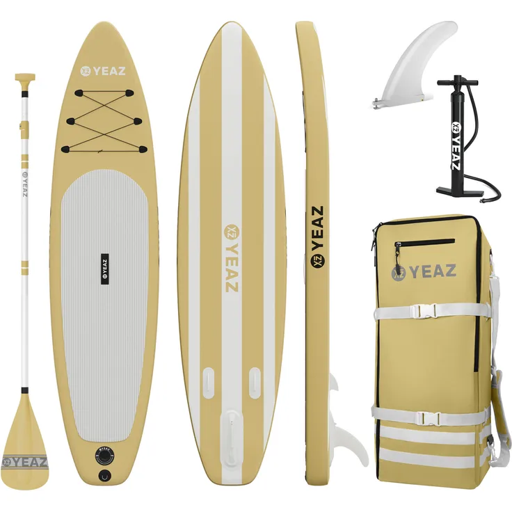 Yeaz SUP Board und Kit LE CLUB - EXOTRACE PRO - SET, aufblasbares Stand-Up-Paddle-Board in stylishem RIVIERA-Design