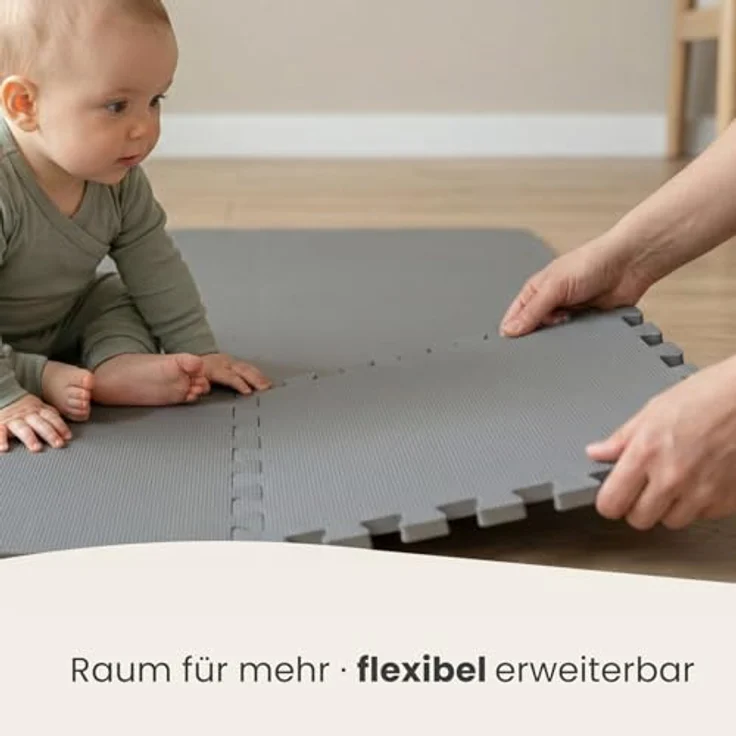 LittleTom Puzzlematte für Kinder – 18-teilig, 30x30 cm, TÜV-geprüfte Krabbelmatte in modernen Pastelltönen, beidseitig verwendbar, wasserfest und hautfreundlich – Bild 6