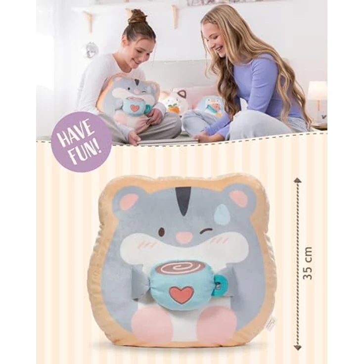 NICI mymochi Kuscheltier Hamster Shai mit Tasse, grau, 35x33x12cm – Weiches Plüschtier für Dekoration und Kuscheln, ideales Geschenk für Kinder & Erwachsene – 62395 – Bild 4