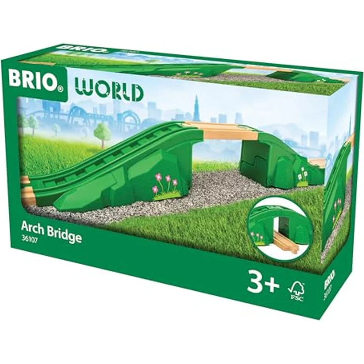 BRIO® Spielzeugeisenbahn-Brücke, Modulare Brücke, Made in Europe, FSC®-zertifiziert, robust und stabil – Bild 8