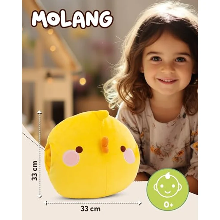 NICI Handmuff Piu Piu 33x33x10cm - Flauschiger Kinder Muff mit Piu Piu Gesicht für Mädchen, Jungen & Babys, Handwärmer ideal für kalte Tage - Gelb – Bild 2
