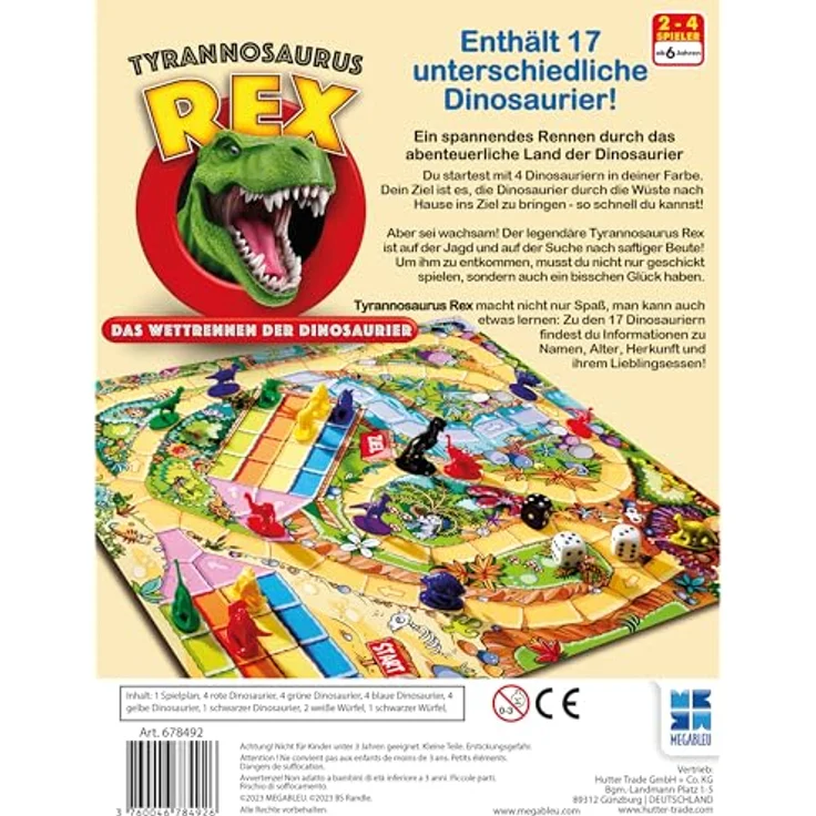 Megableu Tyrannosaurus Rex Familienspiel, für 2 bis 4 Spieler, Flexible Gestaltung, Langlebigkeit, Robustheit – Bild 4
