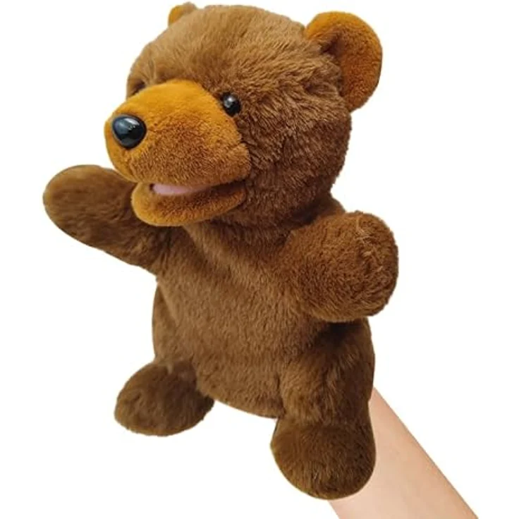 LOMTRATS 2026 Tierhandpuppen Set, Wolf, Tiger, Löwe, Affe, 25 cm, bewegliche Münder, ideal zum Geschichtenerzählen für Kinder und Kleinkinder – Bild 1