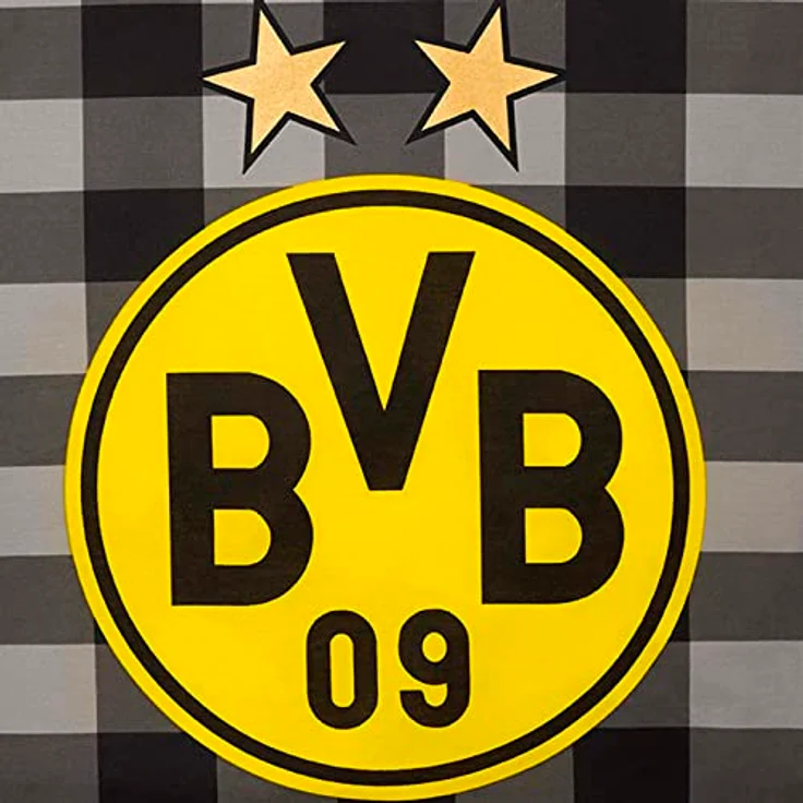 Borussia Dortmund BVB Wendebettwäsche (200 x 220), Baumwolle, schwarz grau, 100 % Baumwolle in Kinderbettwäschen Design – Bild 5