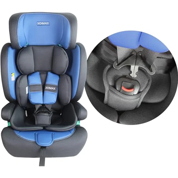 XOMAX LM238, Autokindersitz ISOFIX anthrazit-blau, für Kinder 9-36 kg, ab 15 Monaten bis 12 Jahre, verstellbar, waschbare Bezüge – Bild 6