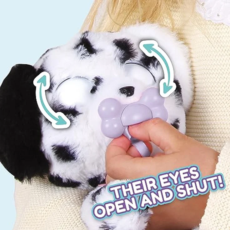 BABY PAWS Dalmatian - Schlafender Hundewelpe und Interaktives Plüschtier Mit Soundfunktion beim Öffnen und Schließen der Augen, inklusive einer Tragedecke!-Geschenk Spielzeug für Kinder ab 18 Monaten – Bild 5