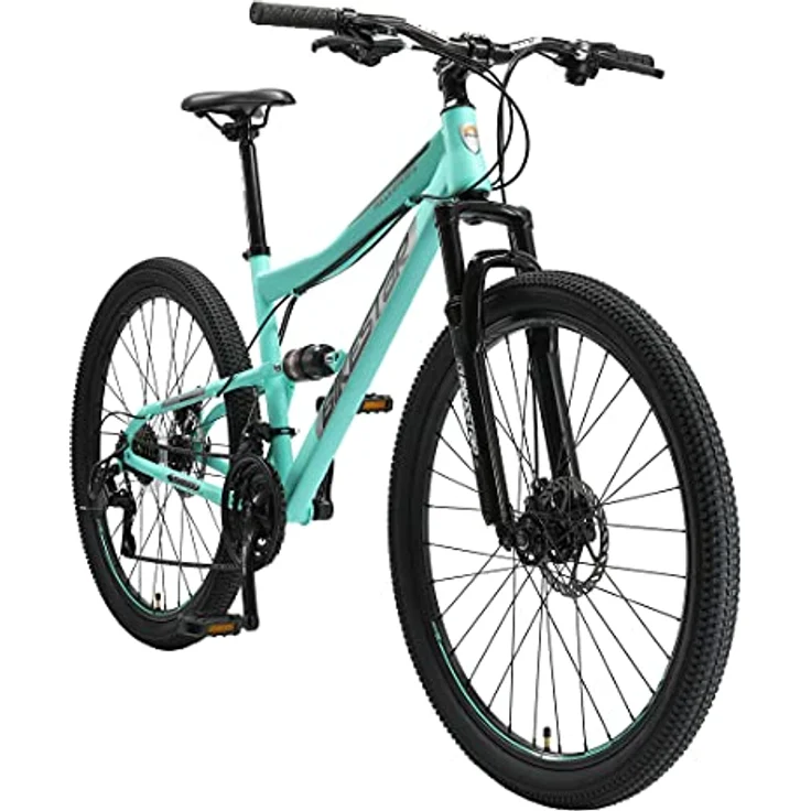BIKESTAR Fully Mountainbike 27,5 Zoll | 17 Zoll Rahmen, 21 Gang Shimano Schaltung, Scheibenbremse | Mint – Bild 2