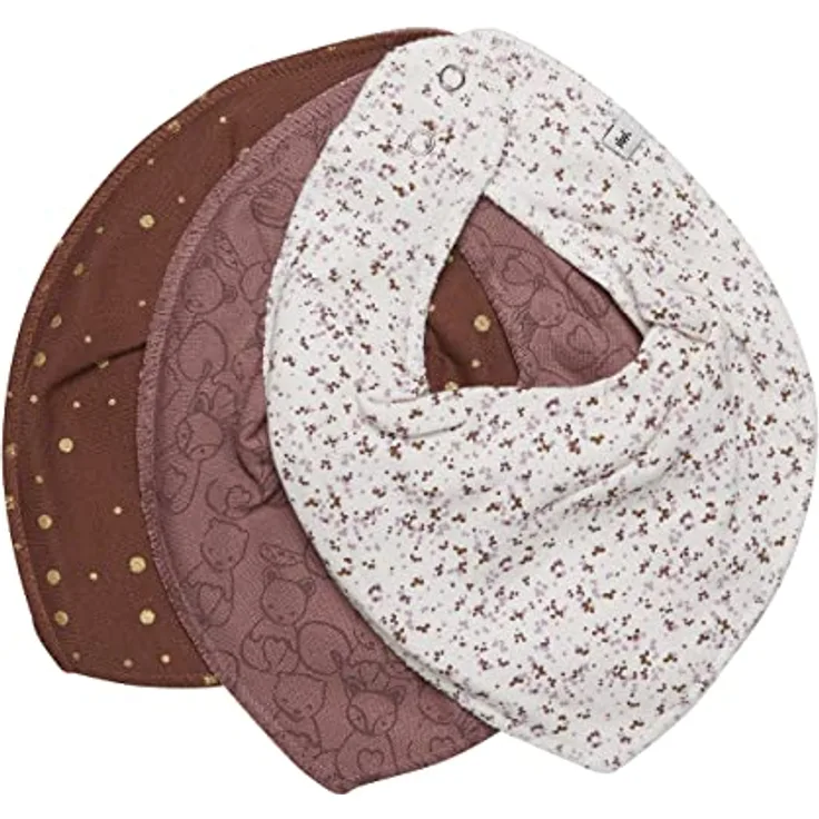 Pippi Unisex Baby 3er Pack Bibs Dreieck Lätzchen, Burlwood, Einheitsgröße