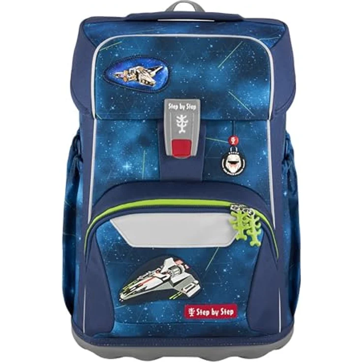 Step by Step Giant Schulranzen-Set „Starship Galactus“, 5-teilig, blau, ergonomischer Tornister mit Reflektoren, höhenverstellbar mit Hüft- und Brustgurt, 23 Liter – Bild 2