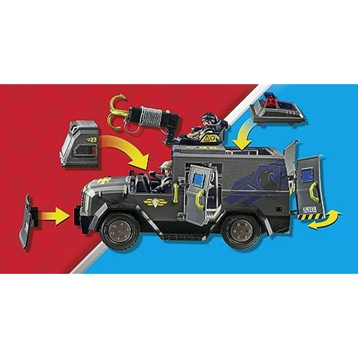 Playmobil® Konstruktions-Spielset SWAT-Geländefahrzeug (71144), City Action, (73 St), Made in Europe, mit Licht und Sound – Bild 5