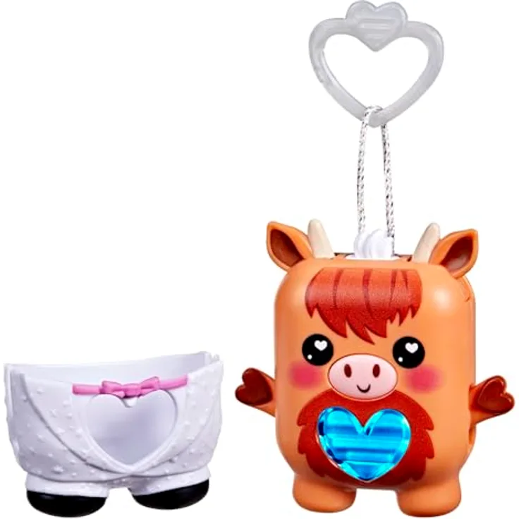 Nano-Mals Hasbro Cowbert Hochlandrind, elektronisches Fidget-Tierchen mit farbwechselnder Herzanzeige und ansteckbarem Smoking-Outfit