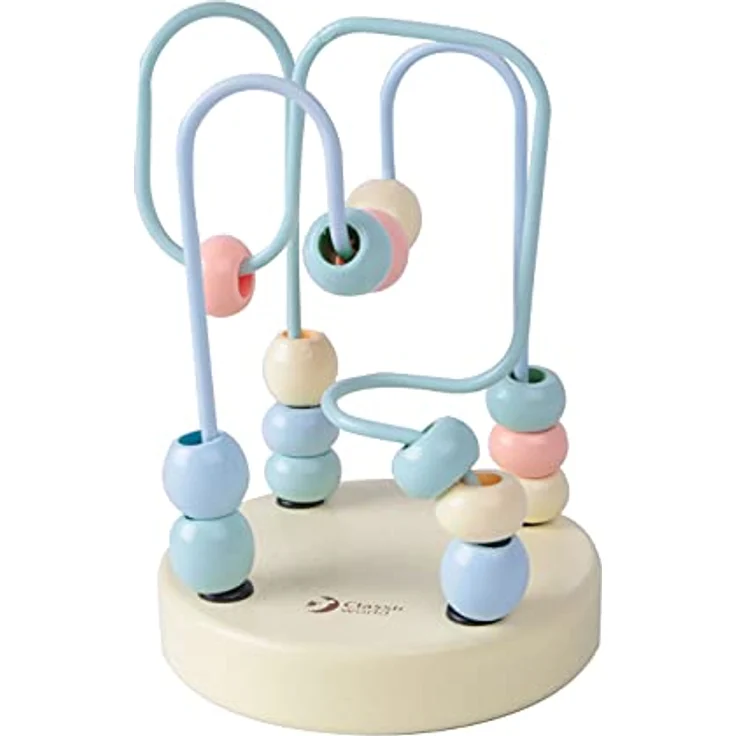 Classic World Wooden Motor Skills Spiral, motorikförderndes Spielzeug mit bunten Perlen – Bild 3
