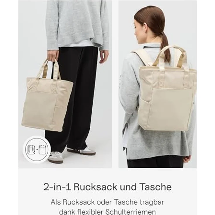 Kapten & Son Lindby Wickelrucksack, 41 cm, beige, aus 100% PET mit praktischem Design und kompakter Größe (35 cm x 14 cm). – Bild 3