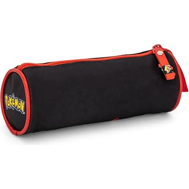 Clondo Schlampermäppchen für Pokemon Fans, rundes Stifteetui aus 600D Polyester, 21x8 cm, robuster Reißverschluss, ideal für Schule und Freizeit – Bild 2