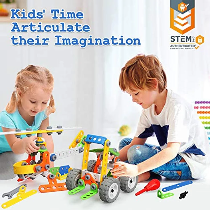 MOONTOY Konstruktionsspielzeug Geschenke für Kinder, STEM Gebäude Kit Bausteine Spielzeug für Jungen und Mädchen Baukasten Pädagogische Lernspielzeug ab 4,5,6,7,8,9,10 Jahre Bauset 11 Modelle - Preisvergleich – Bild 5