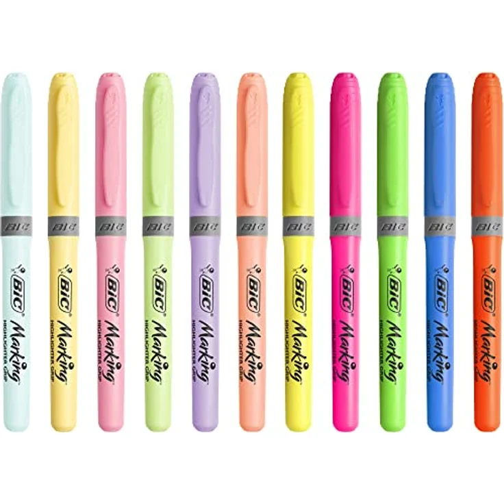 BIC Highlighter, Textmarker, 24er Pack, in verschiedenen Farben inkl. Pastell, mit Keilspitze, Strichstärke: 1.6 bis 3.4 mm, mit Austrocknungsschutz – Bild 4