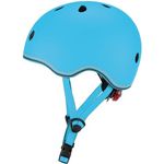 Globber Unisex Jugend Casque Junior Go Up-Sky Blue Kinderhelm, hellblau, Taille XXS-XS, mit LED Rücklicht