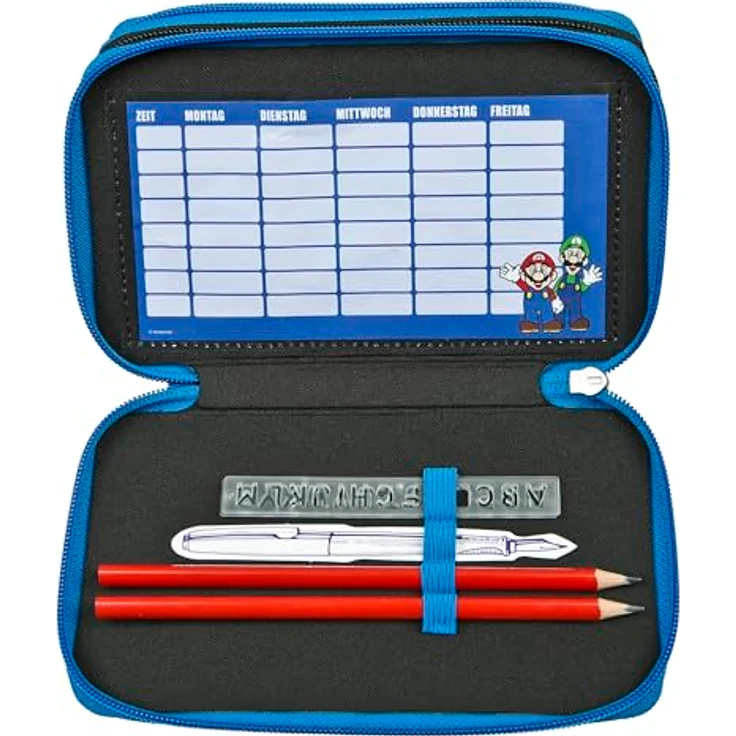 Scooli Tripledecker Super Mario - Gefülltes Schüleretui mit hochwertigen Stiften & Zubehör - Ideal für Schule, Freizeit und unterwegs - ab 6 Jahren – Bild 5