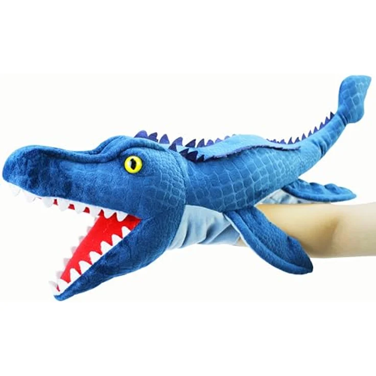LOMTRATS Dinosaurier-Handpuppen, Triceratops und Tyrannosaurus Rex mit beweglichen Mündern, ca. 30 cm, perfekt zum Geschichtenerzählen, aus Plüsch, für Kinder und Kleinkinder – Bild 1