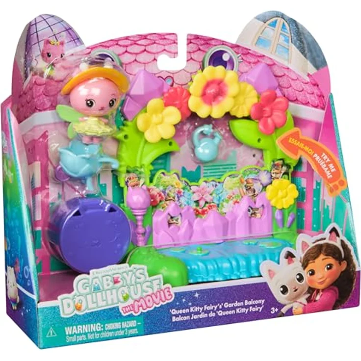 Gabby's Dollhouse Gabby’s Dollhouse: Der Film – Queen Kitty Fees Kristall Garten Balkon, mit Kitty Fee Figur & Zubehör, für Kinder ab 3 Jahren – Bild 2