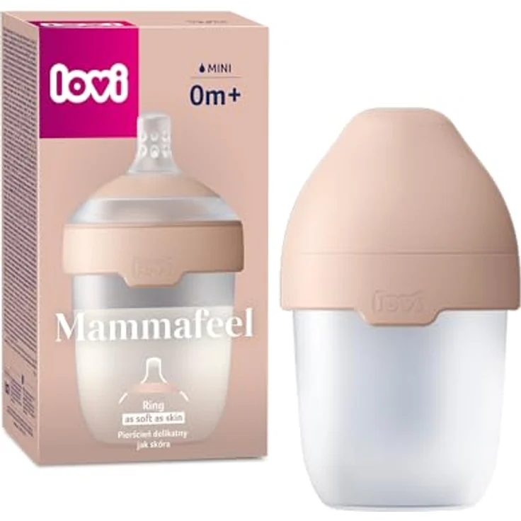 Innovative LOVI Mammafeel Antikolik-Flasche für Babys mit 0m+ Stillschnuller, stört den Saugreflex, 0% BPA (150 ml) – Bild 1