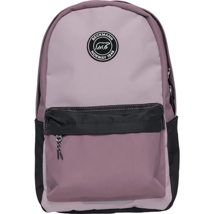 Beckmann Norway Schulranzen City, 30 Liter Rucksack mit echtem Leder, recyceltem Material und Regenschutz