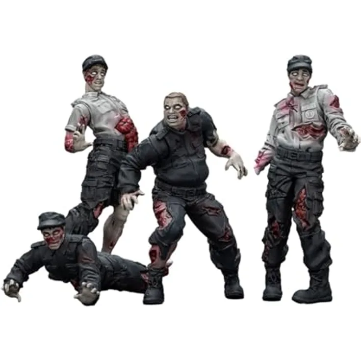 JOYTOY Zombie Dark Source Actionfiguren 4er-Pack Security Guards, 8 cm, detailreiche Sammelfiguren mit Zubehör