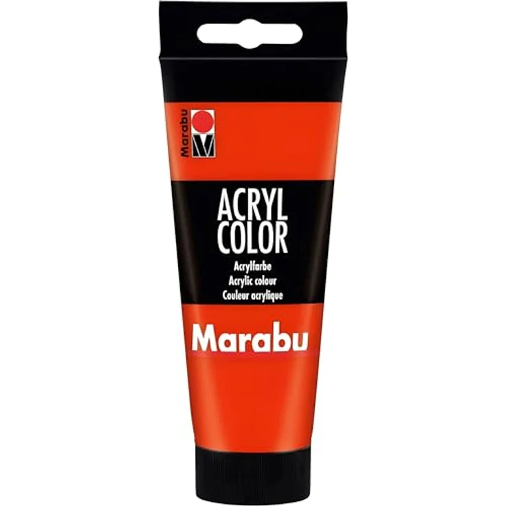 Marabu Acryl Color karminrot 100 ml, cremige Wasserbasisfarbe, schnell trocknend, lichtecht und wasserfest für Leinwand, Papier und Holz – Bild 1