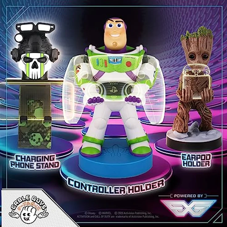 exquisite gaming Disney Toy Story Buzz Lightyear Figur Klemmhalterung Kabelmann 20cm, detailgetreue Sammelfigur für Fernbedienungen und Smartphones – Bild 7