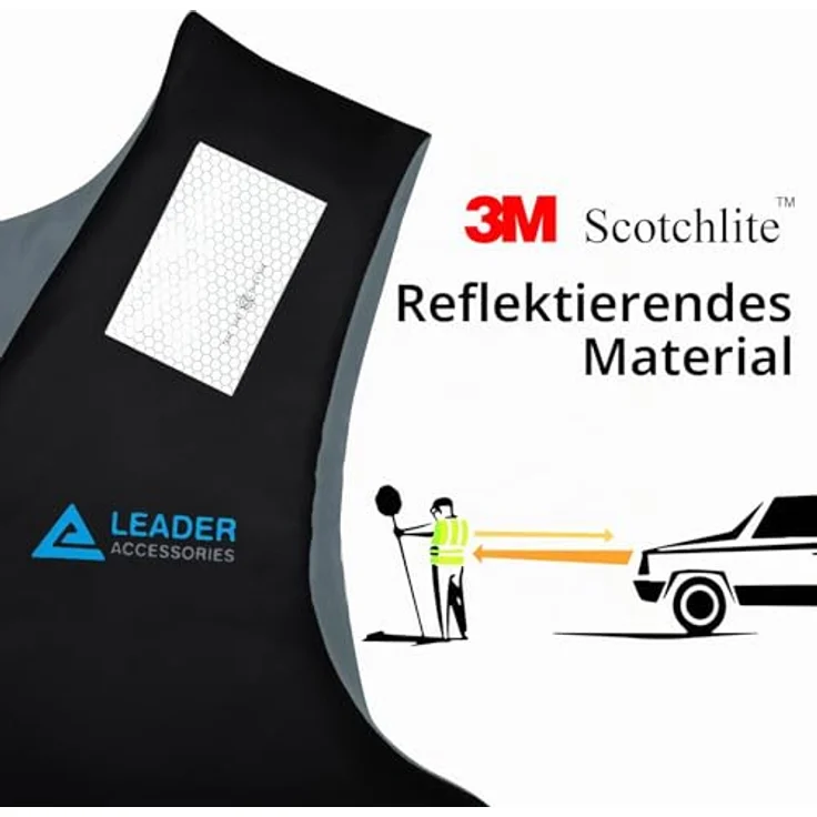 Leader International Schwimmhilfe Erwachsene, Feststoffweste mit 45N Auftrieb, Schwarz M (50-70kg) – Bild 3