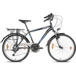 Geroni Craft Trekkingrad Premium 26" Zoll Fahrrad, Herrenfahrrad, Jungenfahrrad Cityrad, 21 Gang Shimano, Kettenschaltung, Gepäckträger – StVZO-Zulassung (Schwarz/Blau, 26" Zoll)