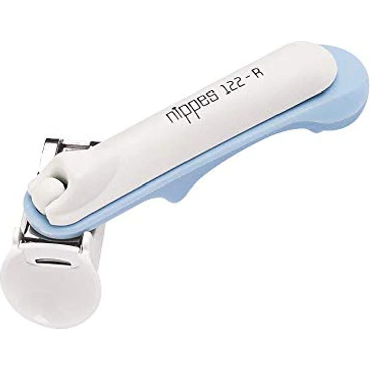 nippes Solingen Baby Nagelknipser | Blau/Weiß, 8 cm Lang | Nagelknipser Baby | Mit abgerundeter Schnittfläche für die einfache Nagelpflege fürs Baby & Neugeborene | Made in Germany – Bild 2