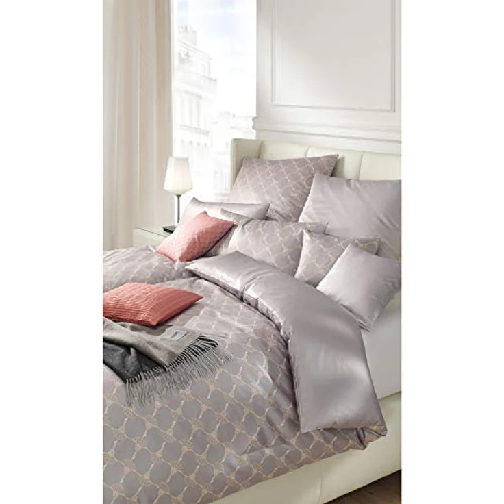 Joop, Mako-Satin-Bettwäsche, Kornblumen-Muster mit nuancierten Farben 155x200 + 1x 80x80 sand – Bild 2