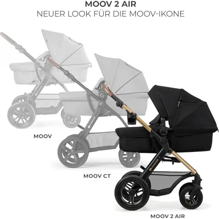 KinderKraft Moov 2 Air, 4-in-1 Kinderwagen mit umwandelbarem Sitz, aufblasbaren Rädern und Zubehörset – Bild 11