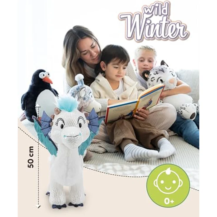 NICI Kuscheltier Drache Zafura, 50cm, weiß, Softer Plüsch mit Glitzer-Effekt, ideales Stofftier zum Kuscheln & Spielen für Kinder & Erwachsene - 62433 – Bild 2