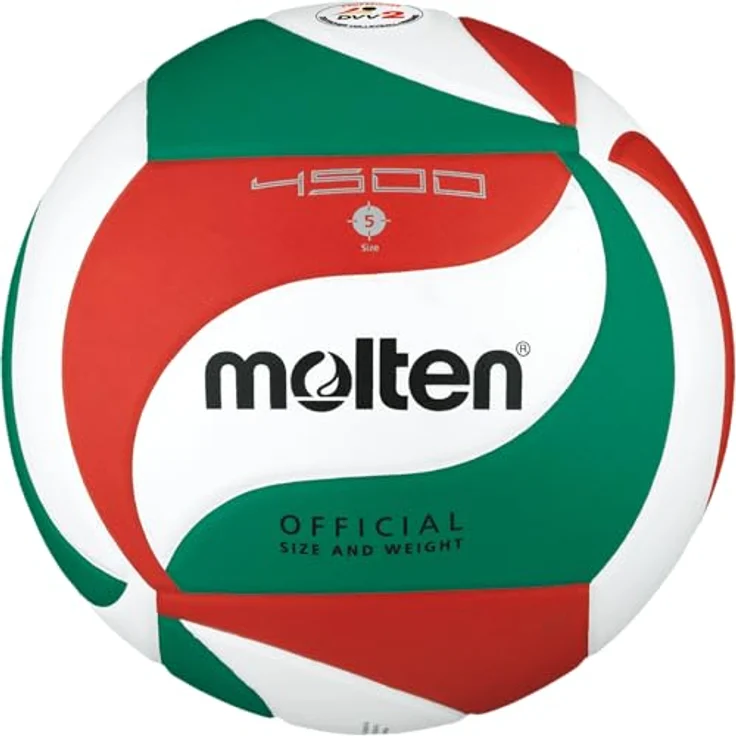 Molten Volleybälle-BGR7-VY Volleybälle Weiß/Grün/Rot 5, Spielbälle mit weichem Synthetik-Leder – Bild 1