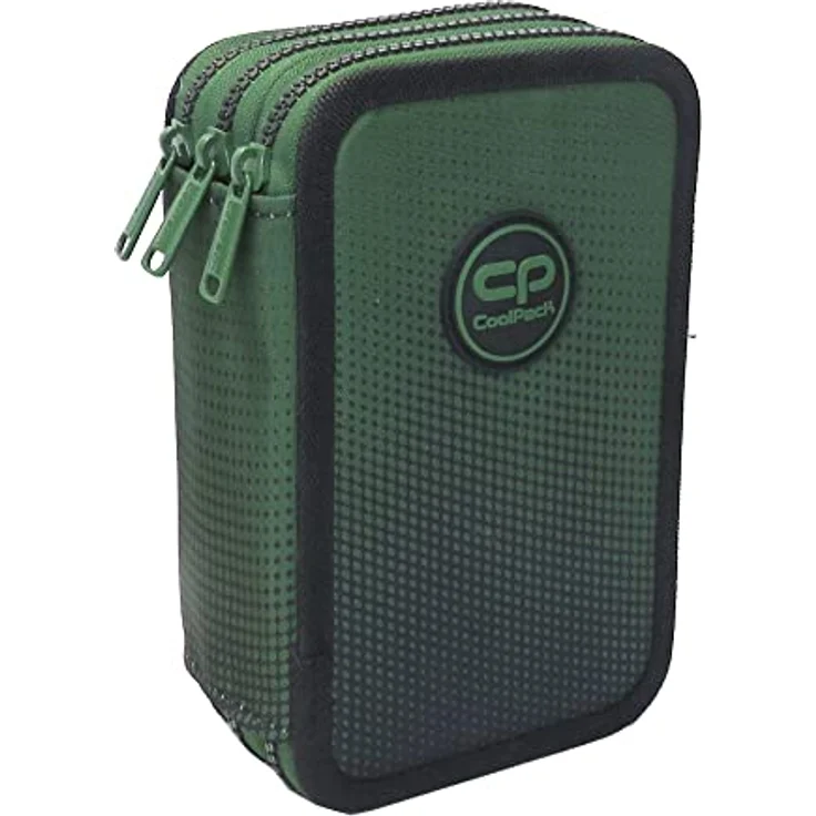 CoolPack XXL Federmäppchen 3-Fach, 44-teiliges Set für Schüler, Ombre Gradient Grass, grün – Bild 1