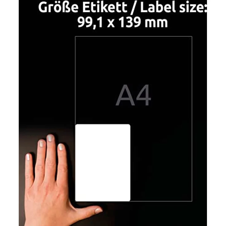 AVERY Zweckform L4774-20 Wetterfeste Folienetiketten (80 Klebeetiketten, 99,1x139mm auf A4, extrem stark selbstklebend, wasserfest, strapazierfähig, bedruckbare Outdoor Klebefolie) 20 Blatt, weiß – Bild 4