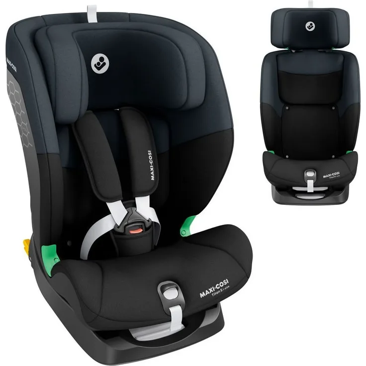 Maxi-Cosi Autokindersitz Titan S i-Size - Tonal Black, 36 kg, Sicherer Autositz ab 15 Monate - 12 Jahre mit Isofix