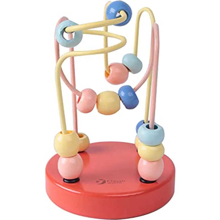Classic World Wooden Motor Skills Spiral, motorikförderndes Spielzeug mit bunten Perlen – Bild 4