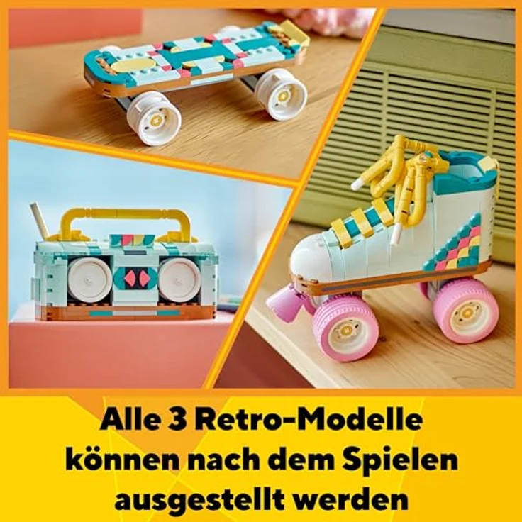 LEGO Creator 3in1 Rollschuh Spielzeug für Mädchen und Jungen mit Mini-Skateboard und Boombox, Retro-Deko für das Schlafzimmer, Geschenk zum Geburtstag für Kinder ab 8 Jahren 31148 – Bild 5