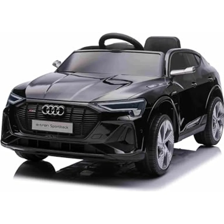 Beneo Motors Audi E-tron Sportback 12V, elektrisches Kinderauto in schwarz, mit breitem Einzelsitz, Dreipunkt-Sicherheitsgurt, 2,4 GHz Fernbedienung, USB/AUX-Eingang, Federung und LED-Beleuchtung