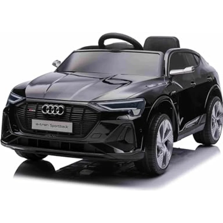Beneo Motors Audi E-tron Sportback 12V, elektrisches Kinderauto in schwarz, mit breitem Einzelsitz, Dreipunkt-Sicherheitsgurt, 2,4 GHz Fernbedienung, USB/AUX-Eingang, Federung und LED-Beleuchtung – Bild 1