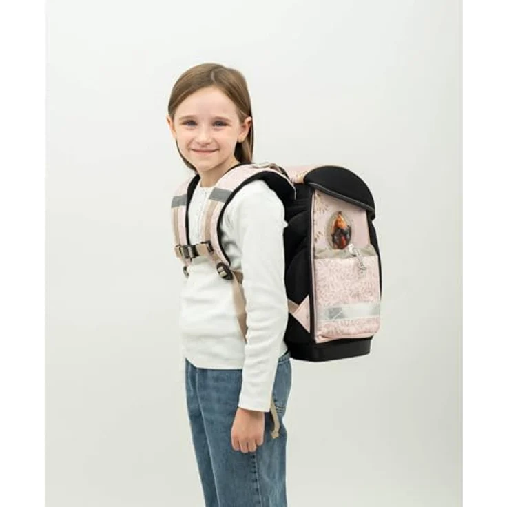 Belmil Classy Schulranzen Set 4-teilig (403-13/AG/S), ergonomisch mit Brustgurt, wasserdicht, 19 L, Horse Chestnut 2025 – Bild 2