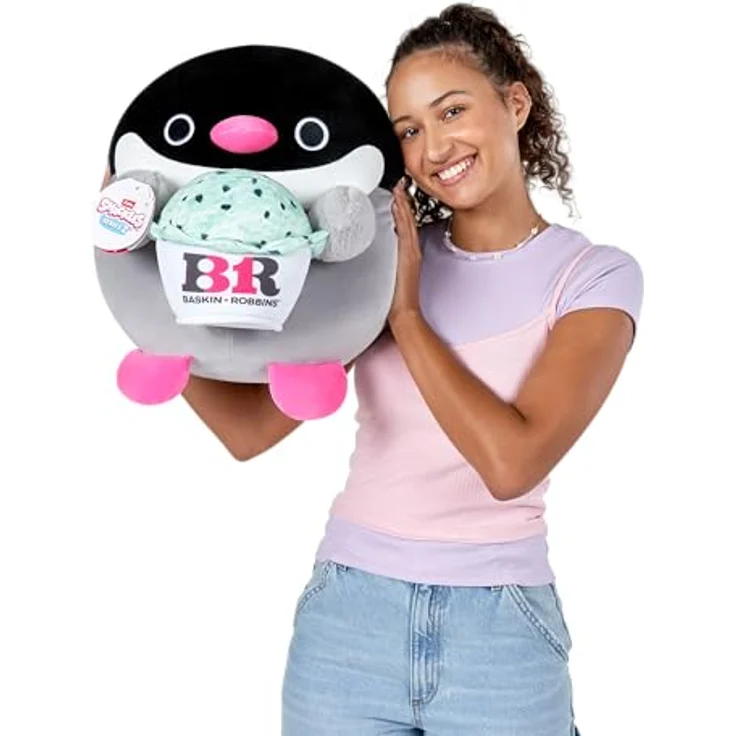 Zuru Snackles Baskin Robbin Pinguin, 35 cm Stofftier mit Eis Snack, superweicher Plüsch – Bild 3