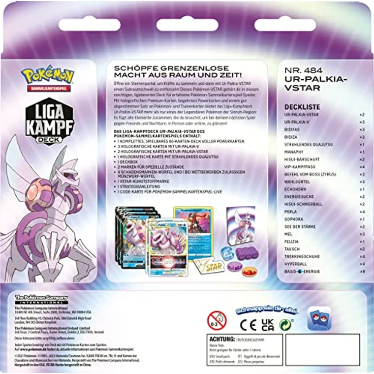 Pokémon-Sammelkartenspiel: Liga-Kampfdeck Ur-Palkia-VSTAR (1 spielbereites 60 Karten-Deck, 3 holografische V-Karten und 2 holografische VSTAR-Karten) – Bild 3