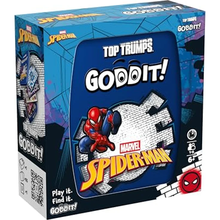 Top Trumps GODDIT Spider-Man Edition, Kartenspiel mit 55 Rätselkarten und 7 Minispielen, tragbare Metalldose, multilingual, für 2+ Spieler ab 6 Jahren – Bild 1