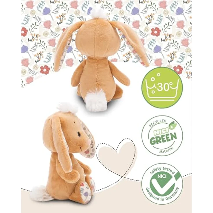NICI Kuscheltier Hase Hellbraun 20cm aus weichem Plüsch, niedliches Plüschtier für Kinder & Erwachsene, tolle Geschenkidee – Bild 3